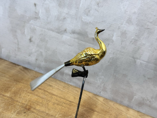 Gold Antique Glass Bird Clip On Ornament￼#1486