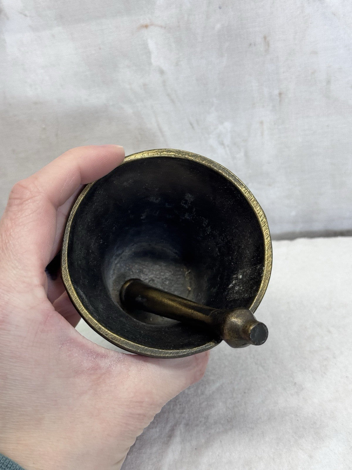 Vintage 1976 Bicentennial Celebration Brass Mortar & Pestle Rx Pharmacy