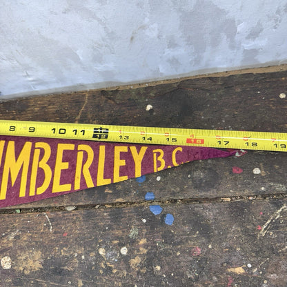 Kimberley B.C Canada Vintage Fabric Pennant Banner Flag Souvenir 
