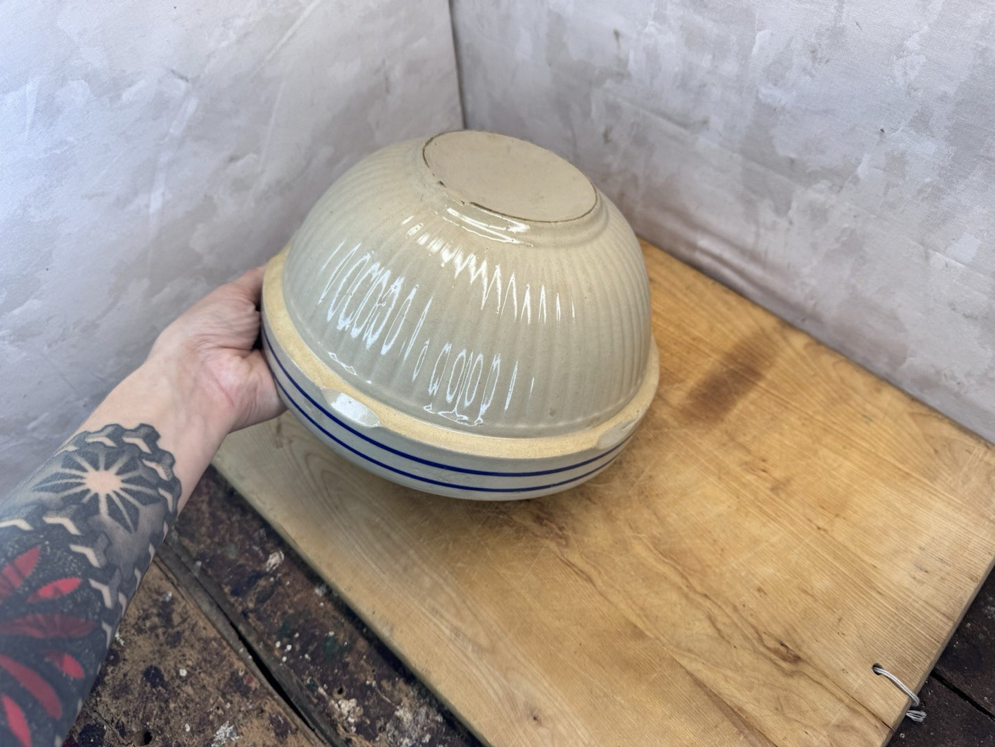 Stoneware Bowl Antique #1311
