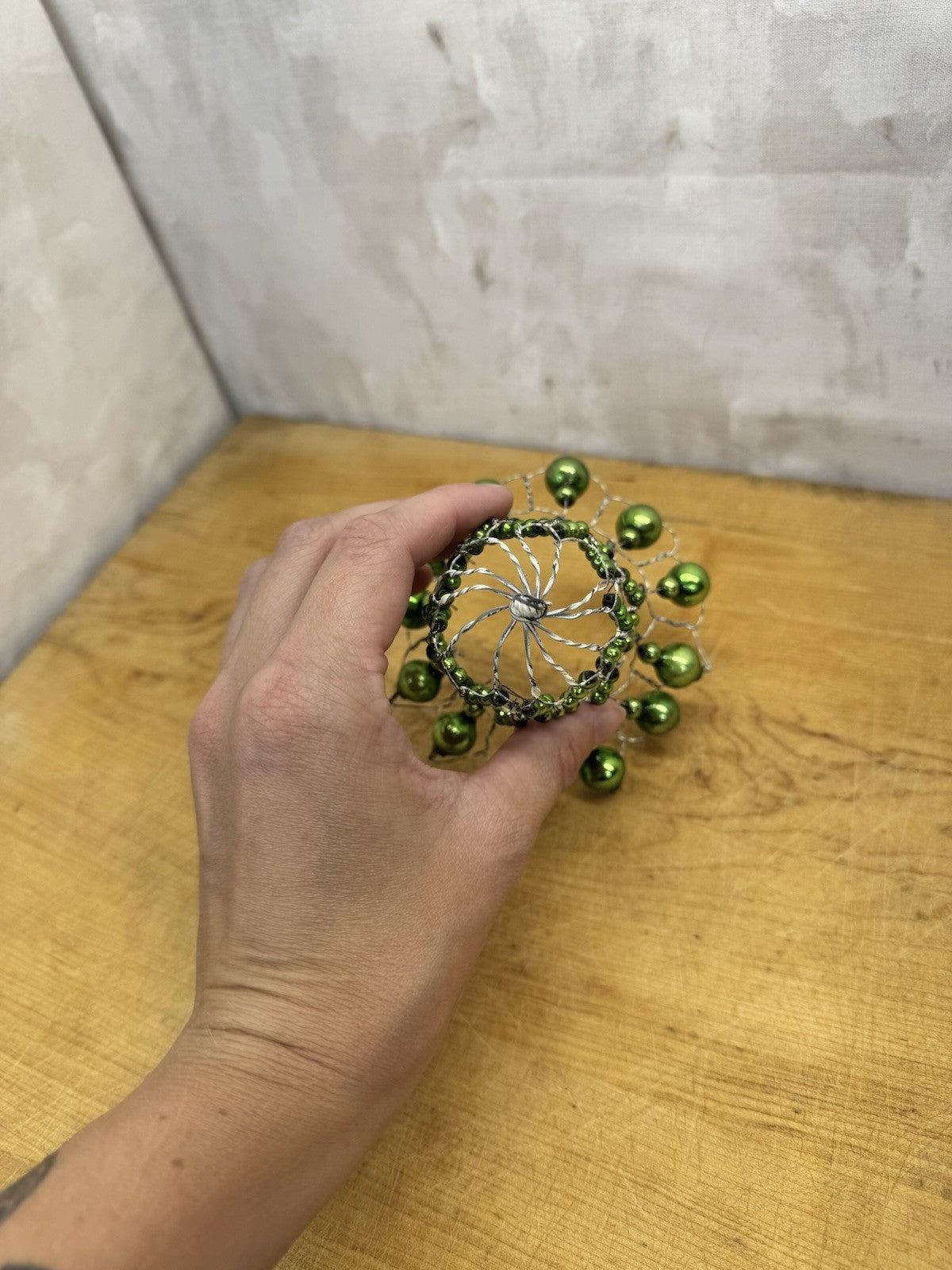 Mercury Bead Ornament Bell Victorian Japan #1039
