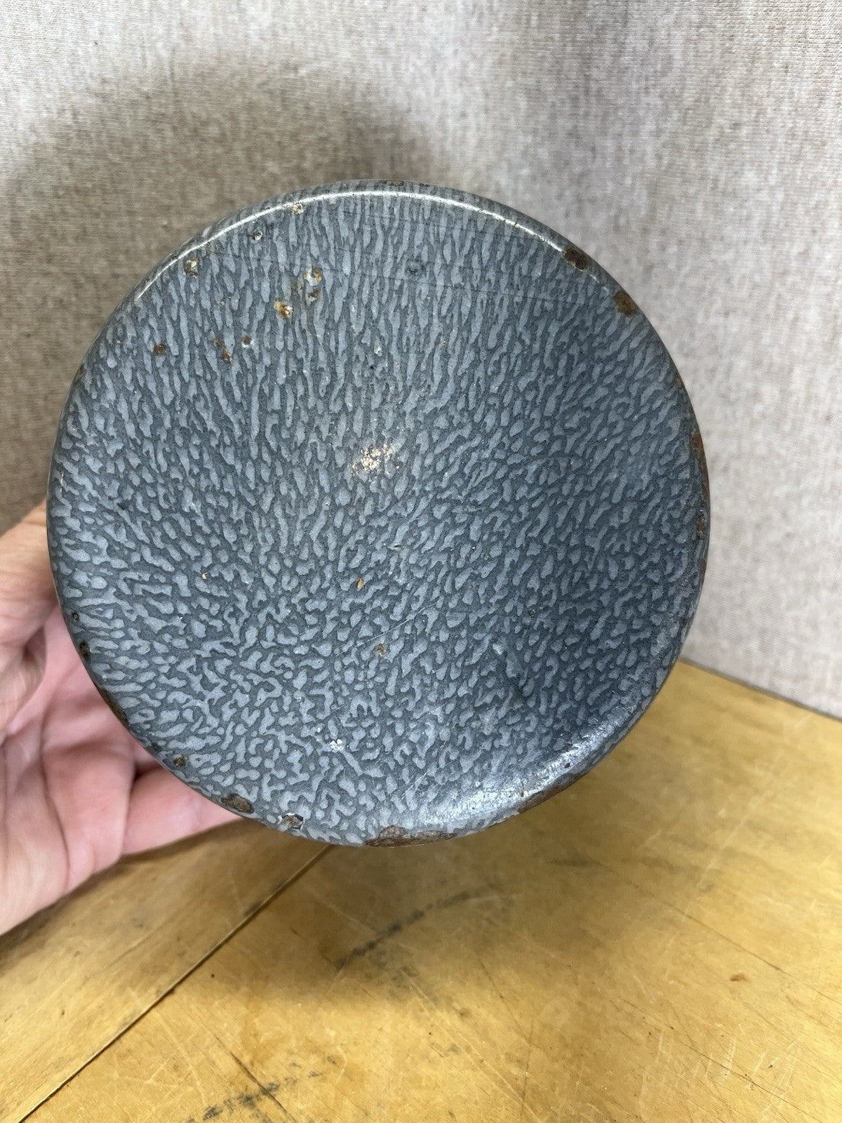 Grey Enamel Berry Bucket