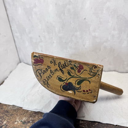 Wooden Folk Art Vintage Scoop Painted