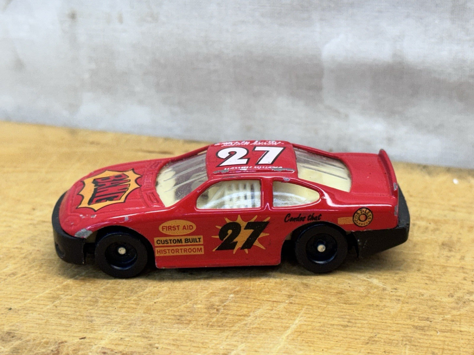 Vintage Henry White No 27 Bang Red Die Cast Model Race Car #1356