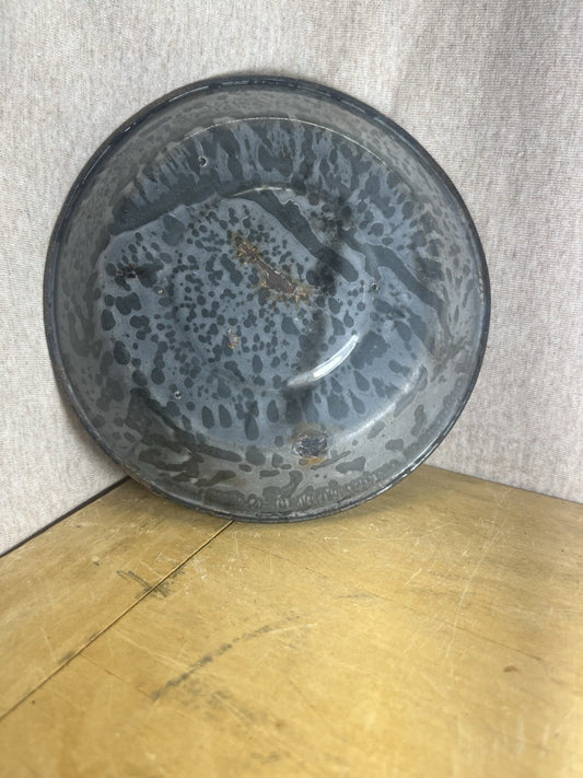 Grey Enamel Saucer Plate