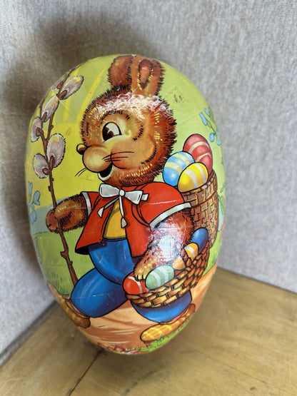 Vintage Paper Mache Easter Egg Candy Container West Germany