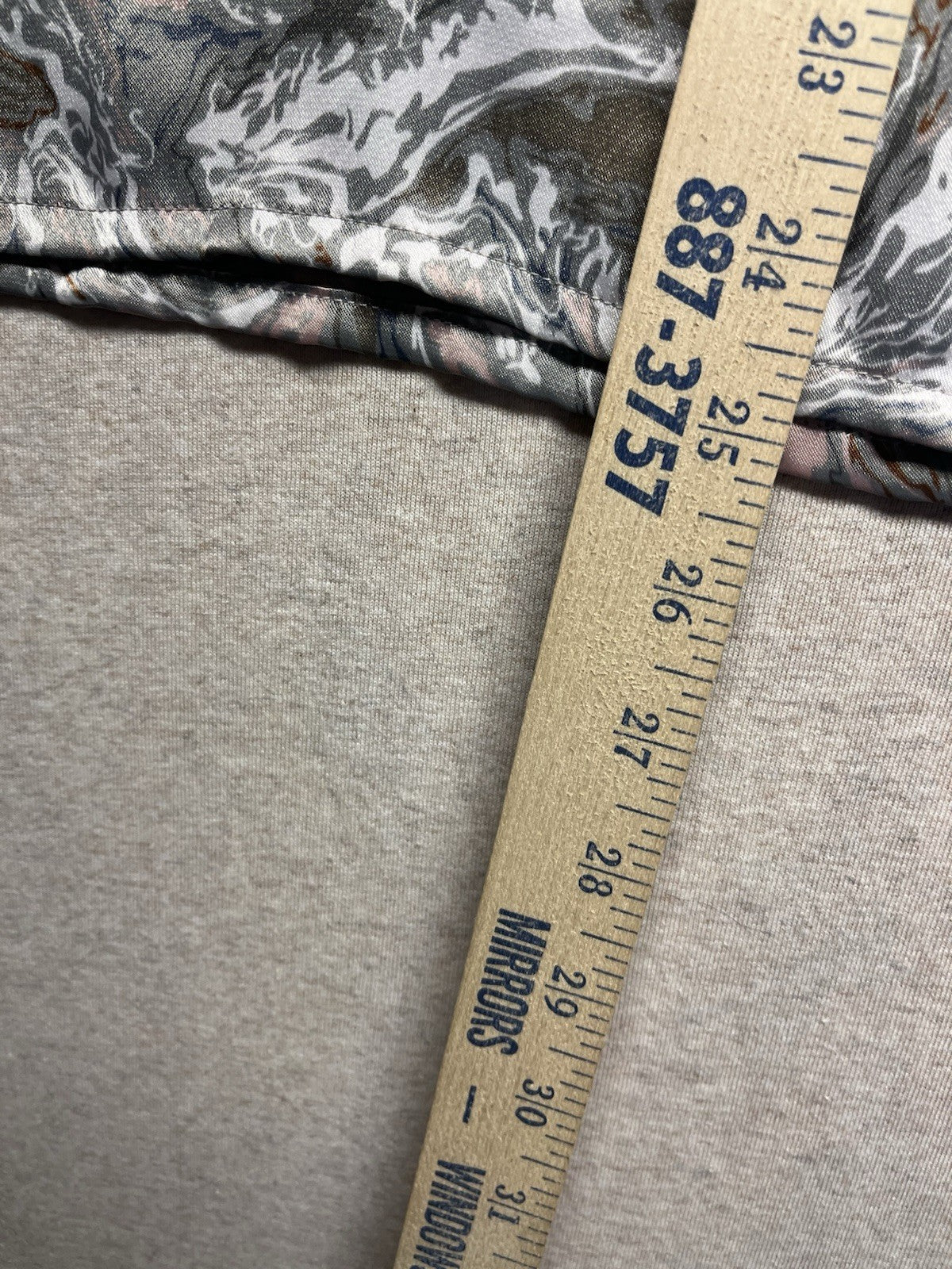 1980s Women’s 3/4 Sleeve  Brown Print Nylon Top Padded Shoulders