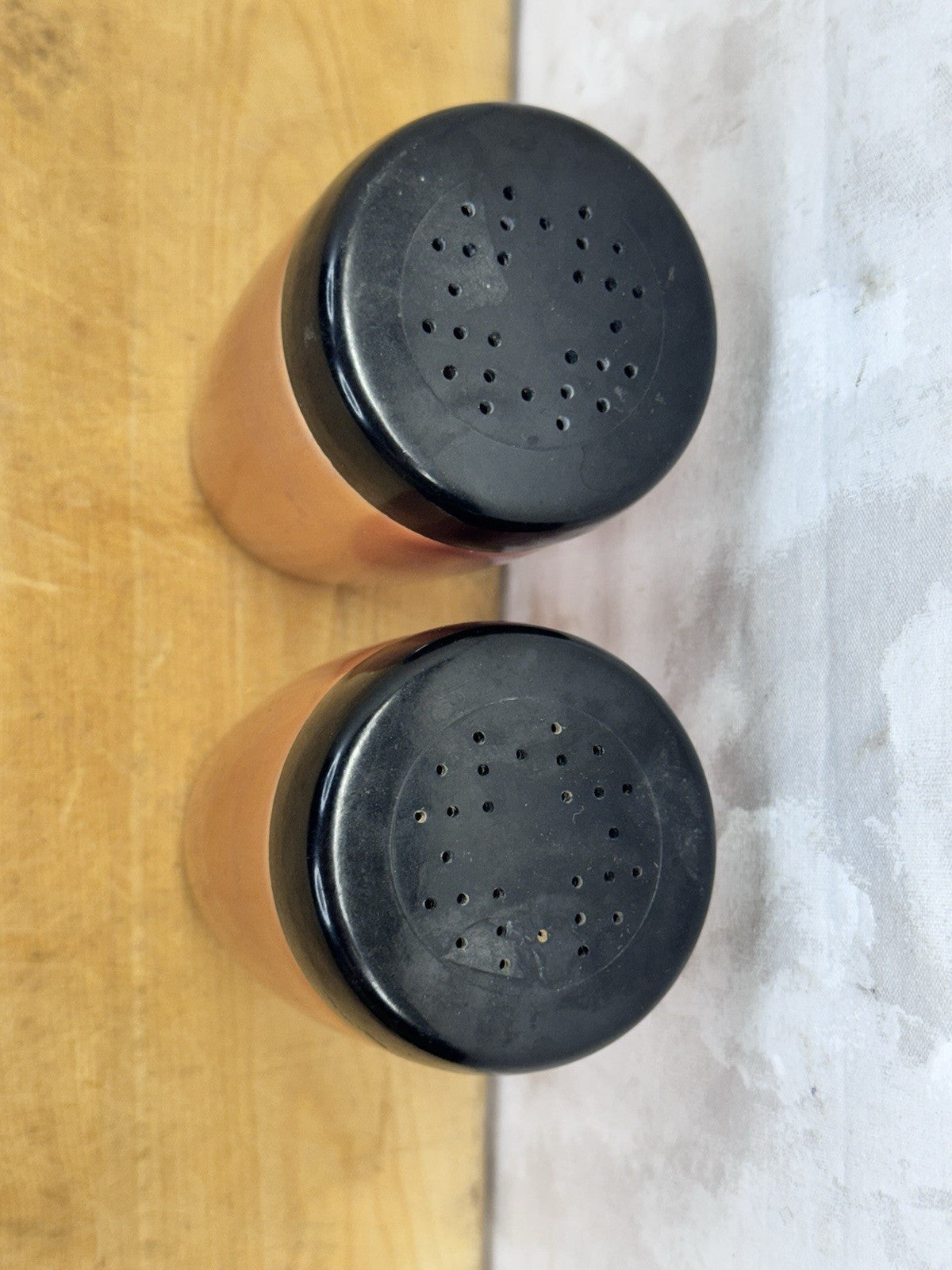 Copper Colored Metal Salt And Pepper Shakers Westbend #1124