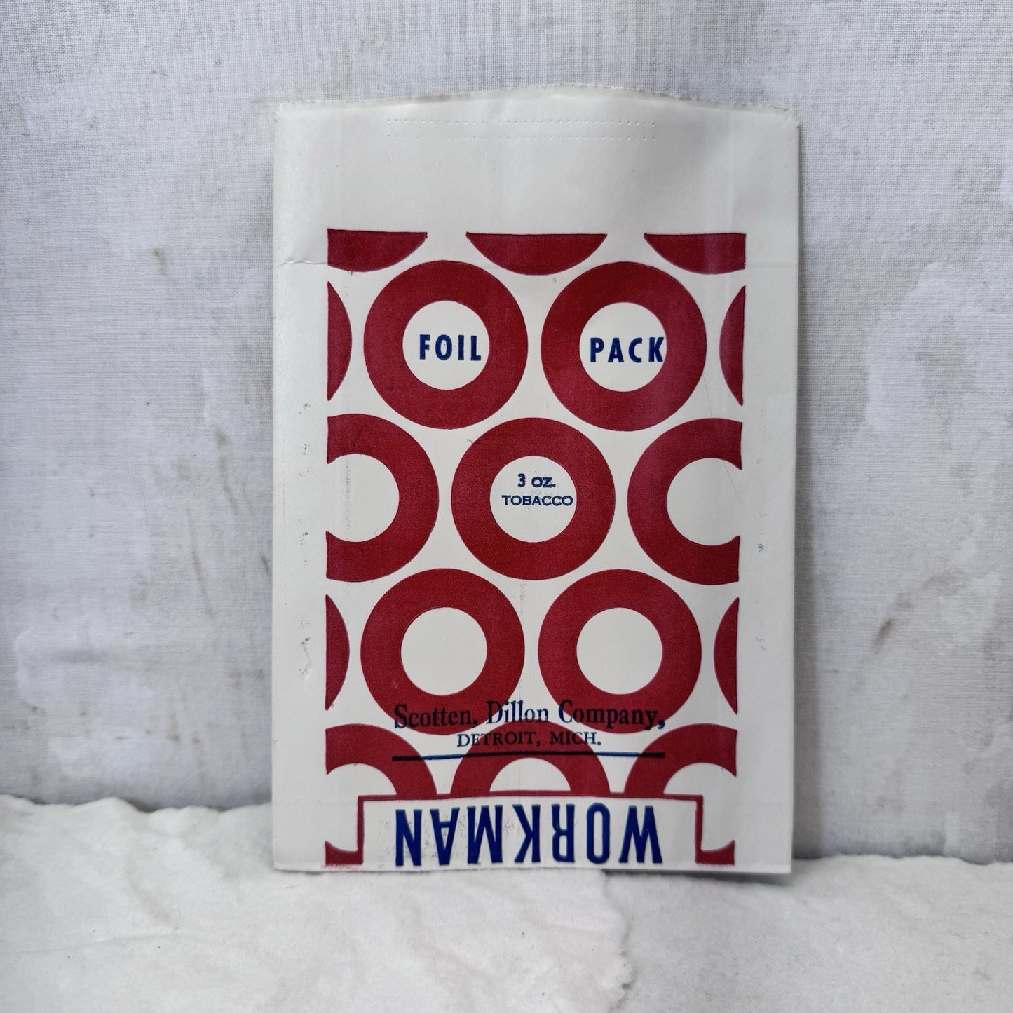 Union Workman Chewing Tobacco Foil Empty Bag Vintage 