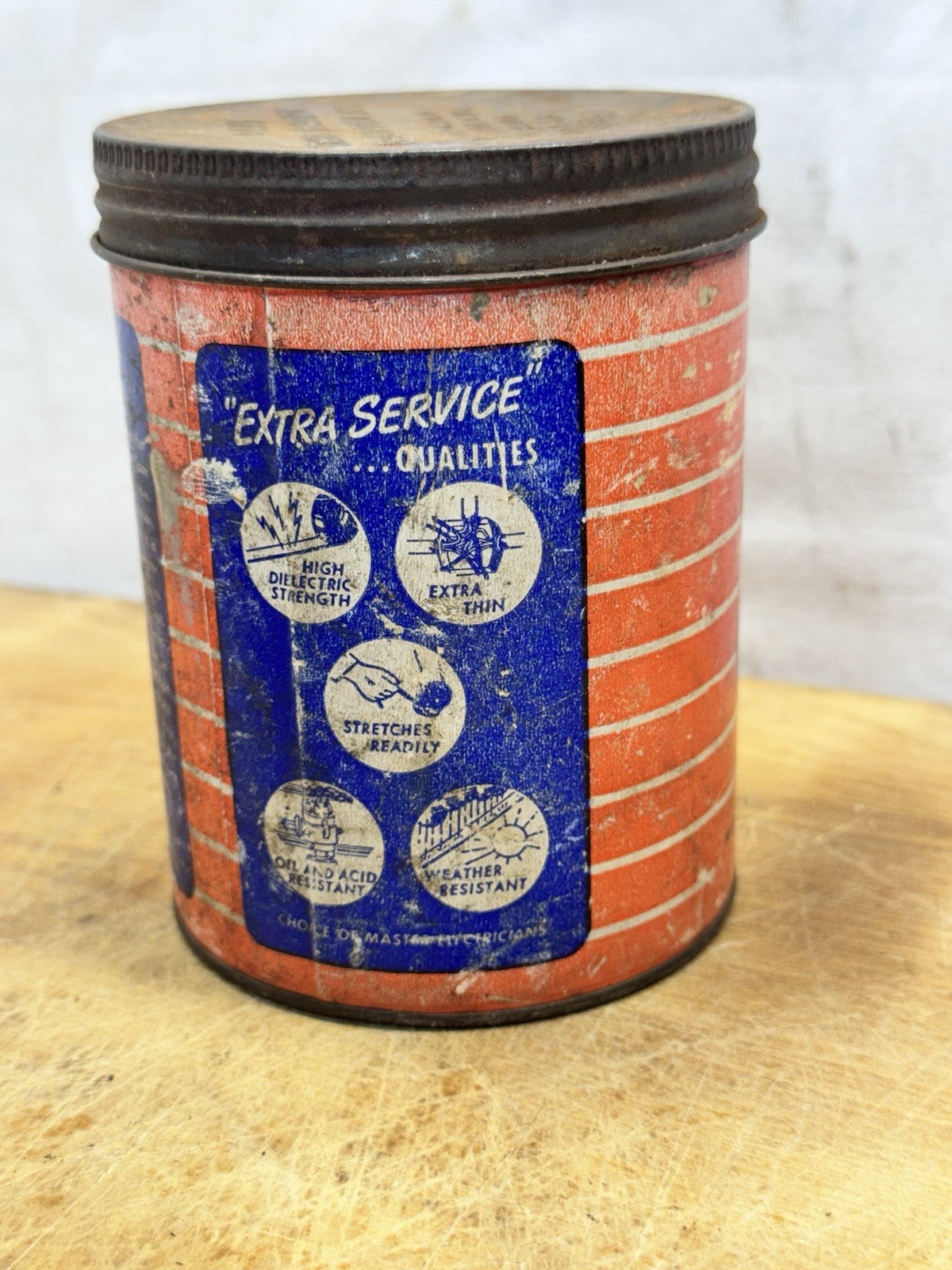Dutch Brand Electrical Tape Composite Can Vintage Empty #1467