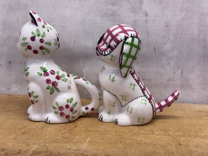 Cat And Dog Salt Pepper Shakers Japan #1143