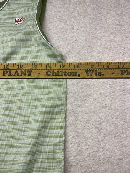 1960-70s Women’s Green Plaid Cotton Sleeveless Tennis Top