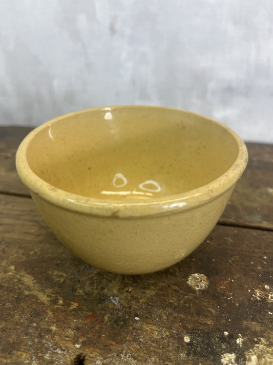 Antique Vintage Farm Decor Yellow Ware Bowl Rare Size 2 1/2”h By 4” W