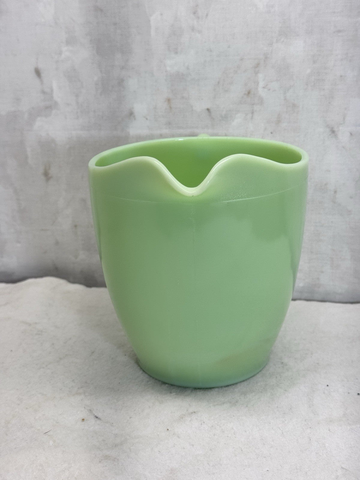 Jeannette Jadite Pitcher Flower Pattern Vintage Glows