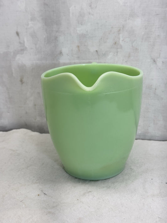 Jeannette Jadite Pitcher Flower Pattern Vintage Glows