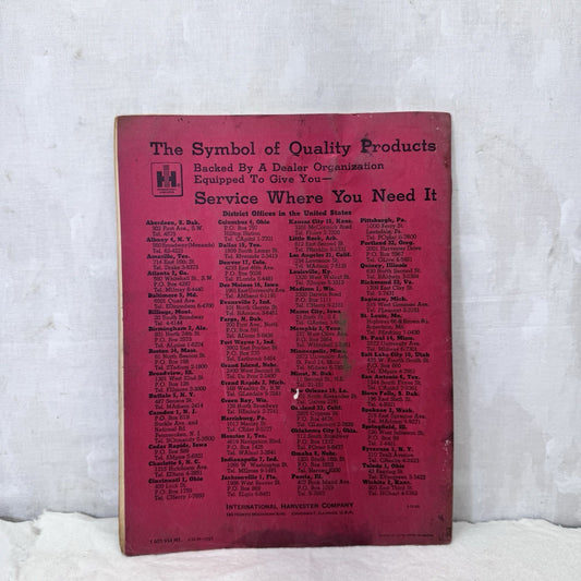 McCORMICK No. 60 Tractor Plow Operators Manual