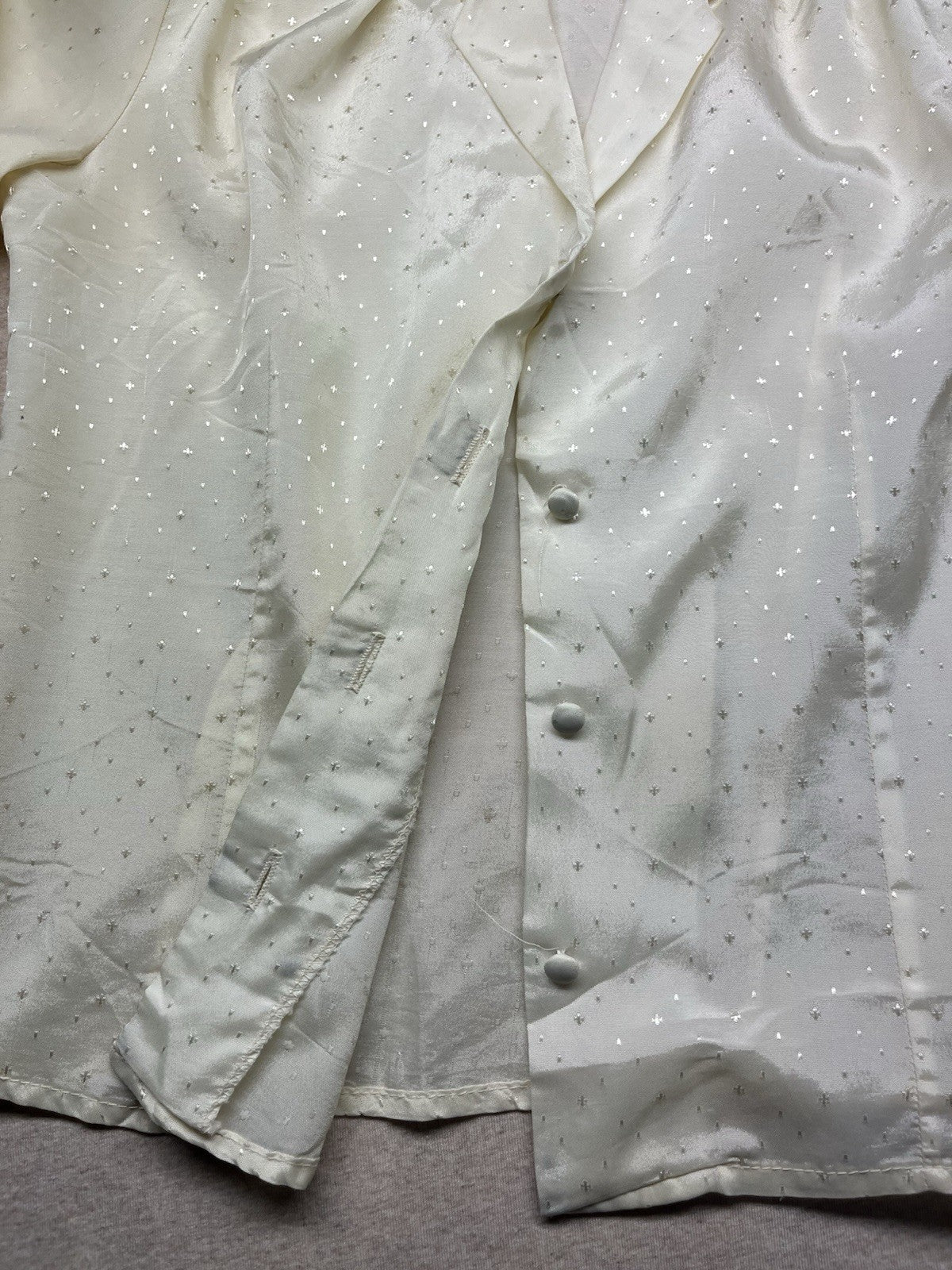 1970s, 80s Women’s Cream L Sleeve Cotton Top