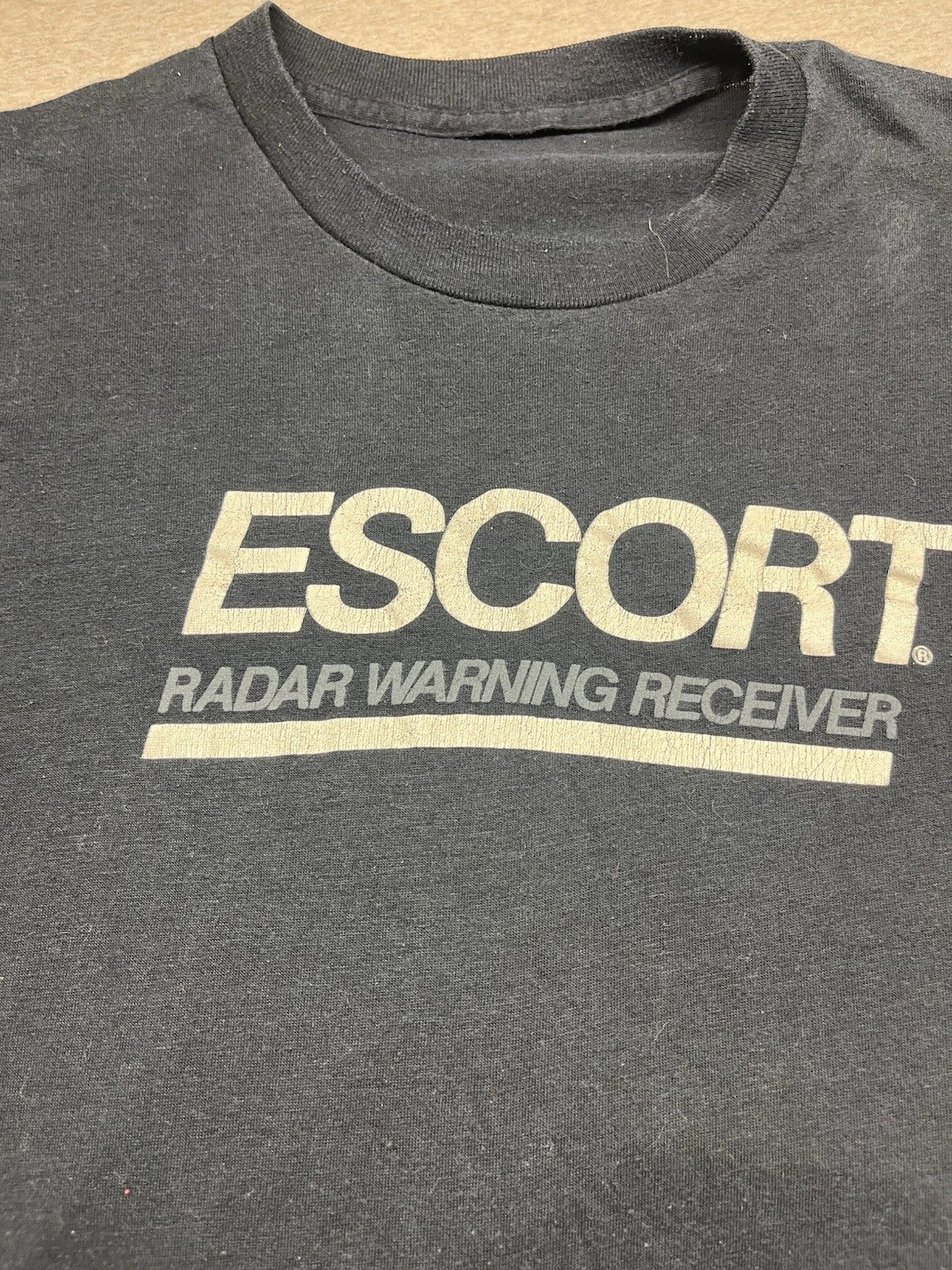 1980s Unisex Black Knit Escort Tshirt