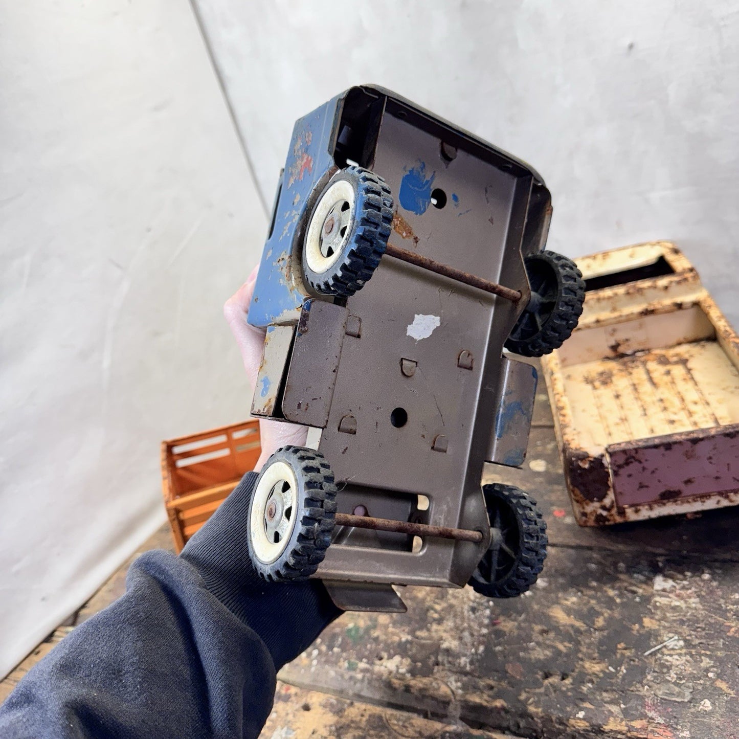 Junkyard  Vintage Metal Toy Trucks Parts Trailer