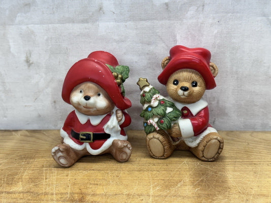 Teddy Bear Christmas Figurines Homco #1423
