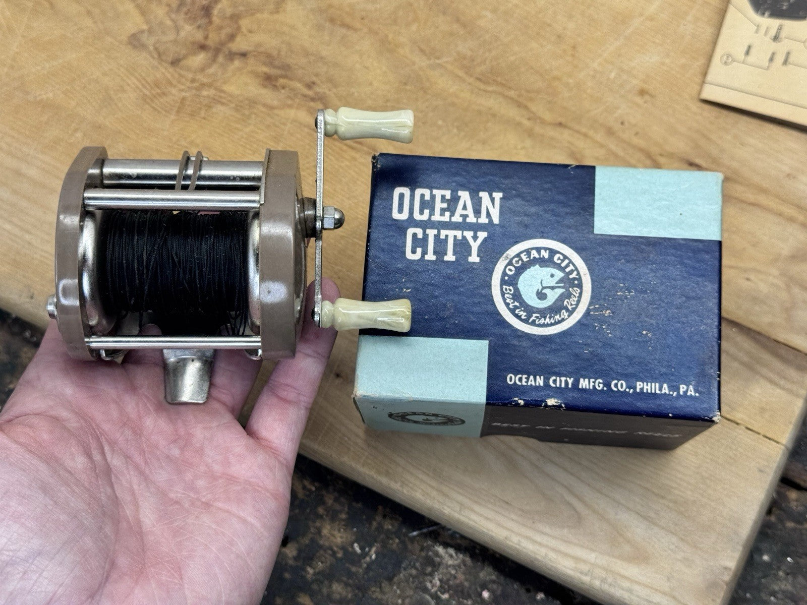 Ocean City Vtg Fishing Reel With Box #1238