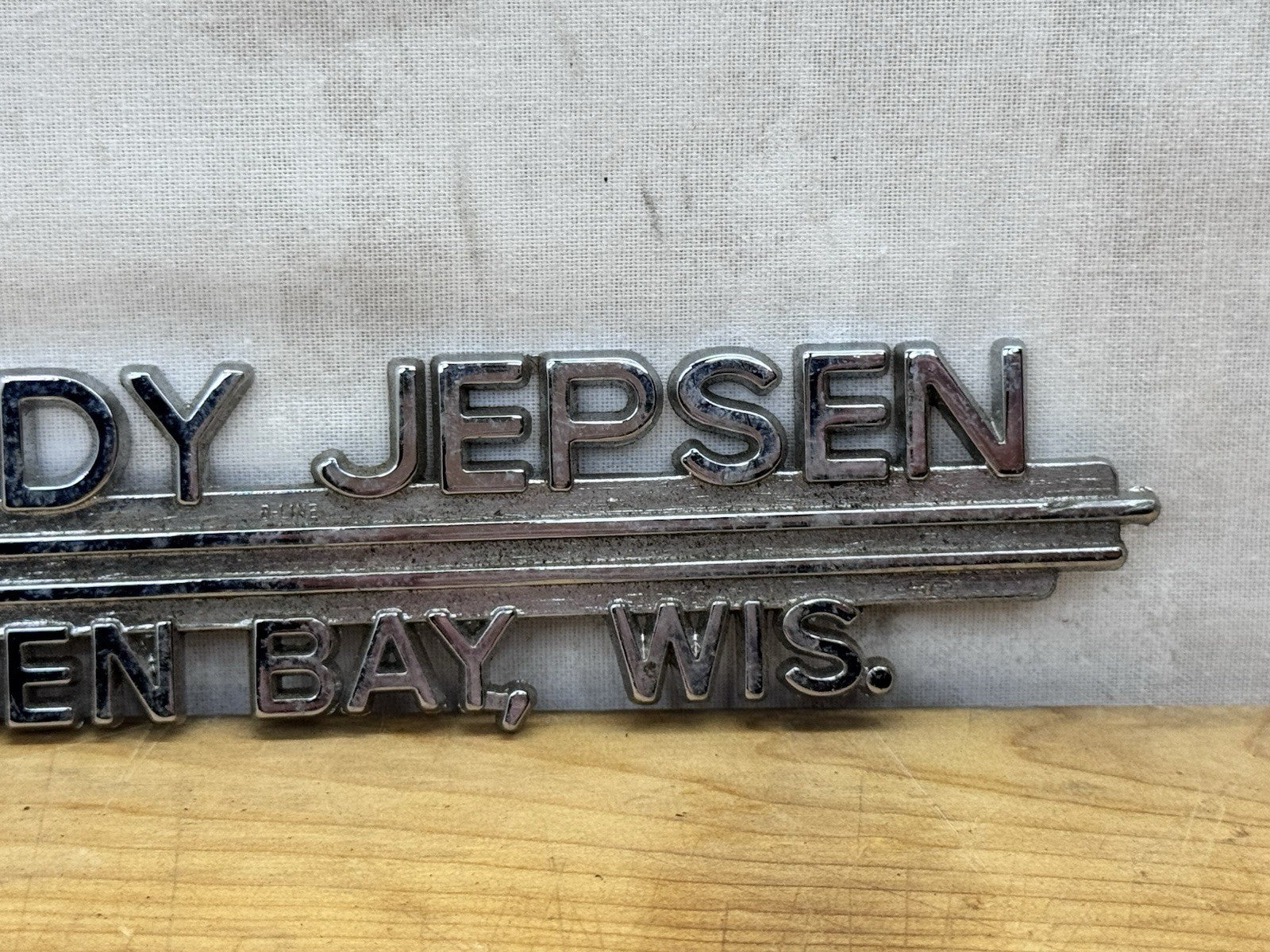 Woody Jepsen Green Bay Wisconsin Car Emblem Vintage #1257