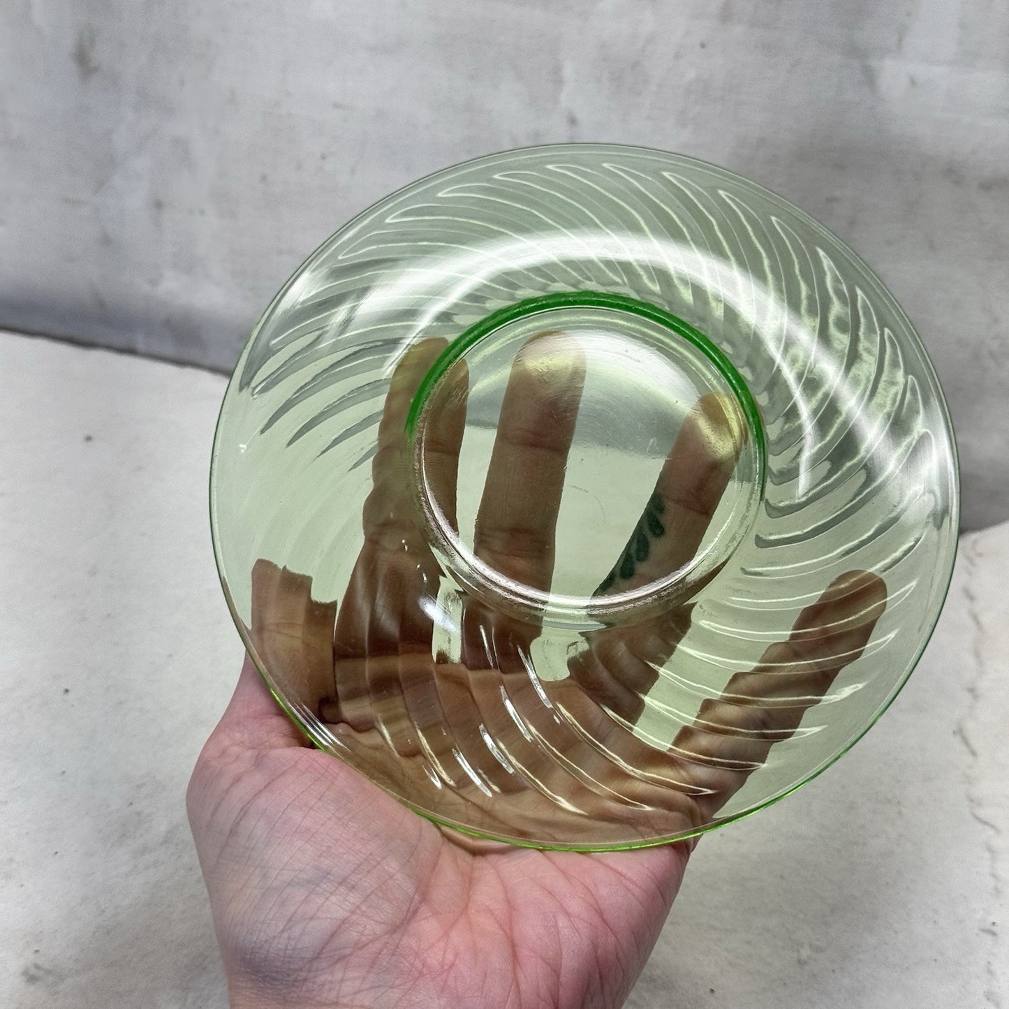 Depression Glass Spiral Small Plate Vintage