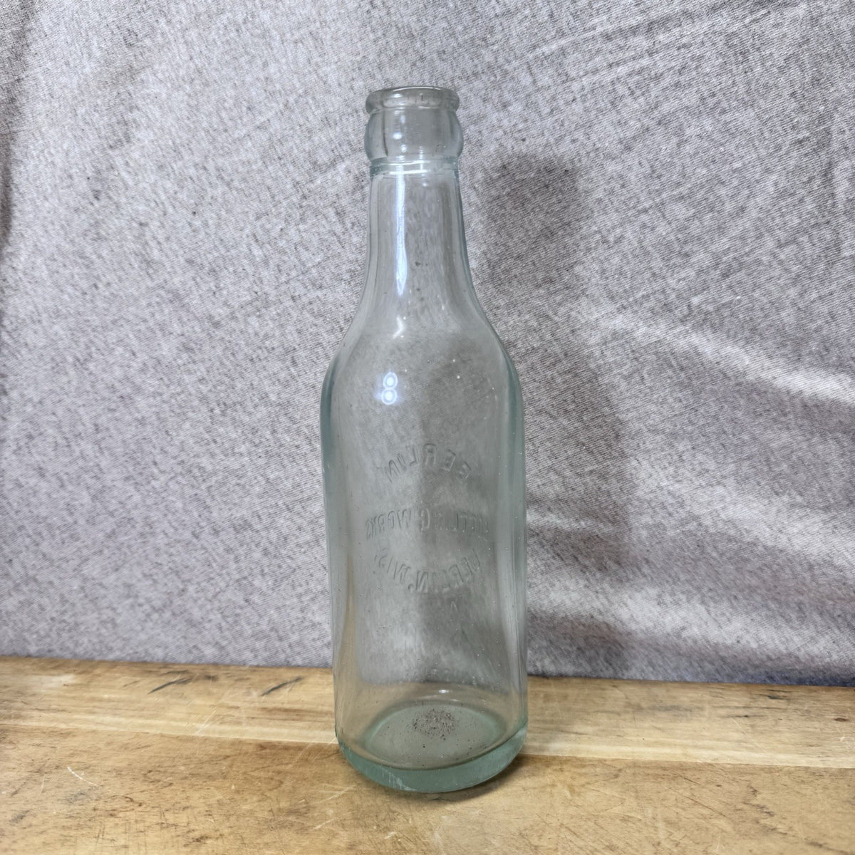 Berlin Wisconsin Bottle Works Blue Bottle Vintage Glass Empty