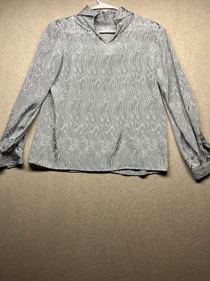 1970s, 80s Women’s Grey Nylon L Sleeve Padded Top