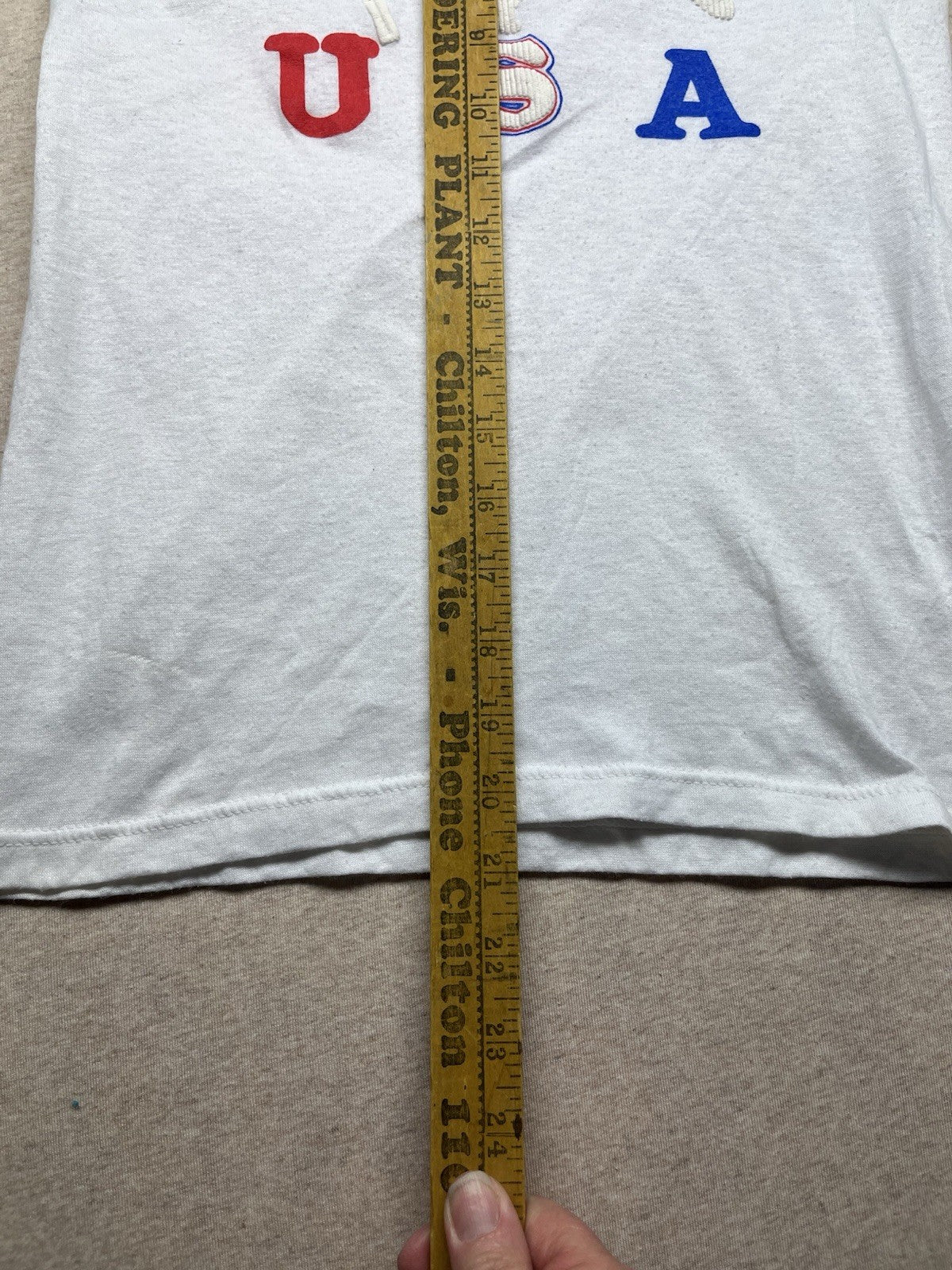 1980s Youth Wht USA S Sleeve Tshirt