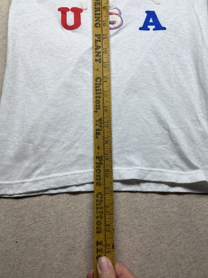 1980s Youth Wht USA S Sleeve Tshirt
