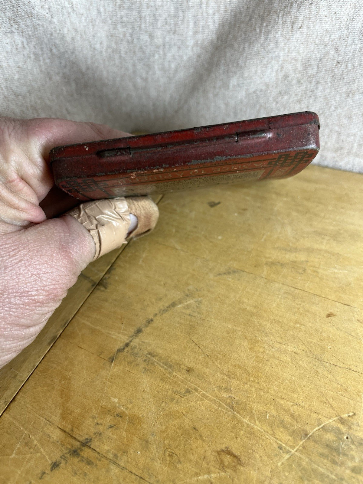 Old English Curve Cut Vintage Empty Tin