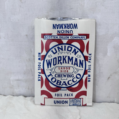 Union Workman Chewing Tobacco Foil Empty Bag Vintage 