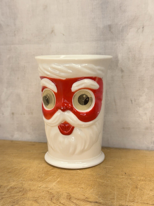 Holograph Eyes Santa Cup Vintage  #1099