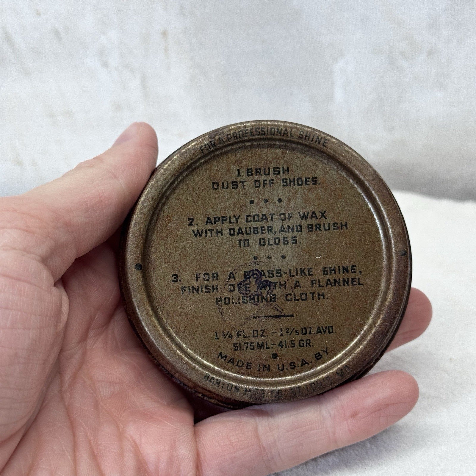 Brown Dyanshine Stain Shoe Wax Tin Vintage
