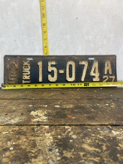 1927 Wisconsin Truck License Plate