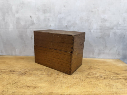 Wooden Dovetail Recipe Box Vintage #1058