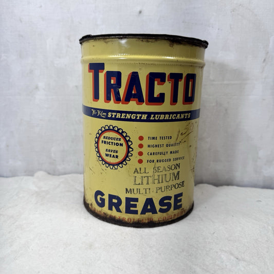 Tracto Grease Tin Can Vintage 