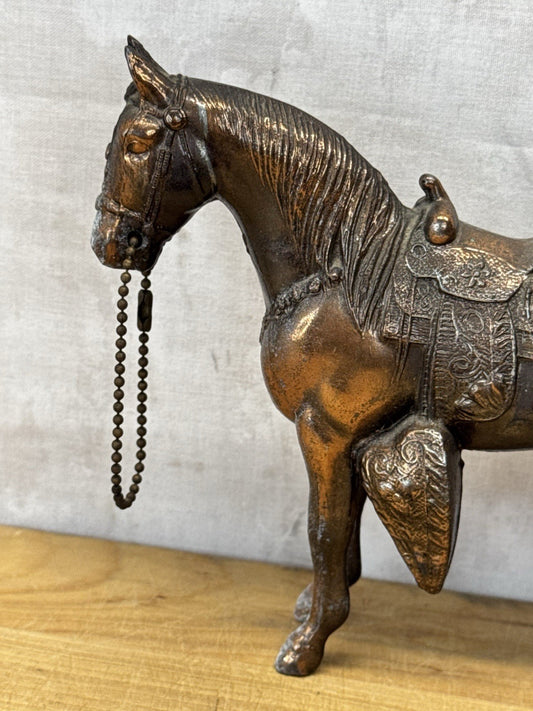 copper plated metal horse 1950s #1068