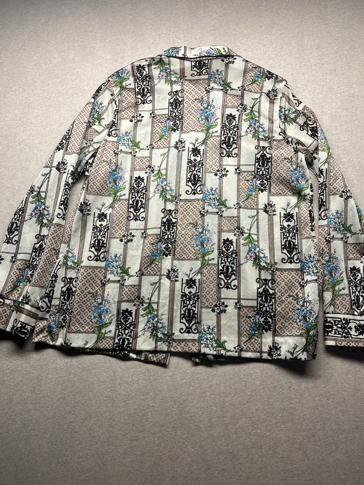 1960s, 70s Women’s Knit Flower Print L Sleeve Top