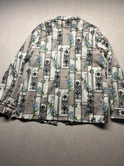 1960s, 70s Women’s Knit Flower Print L Sleeve Top