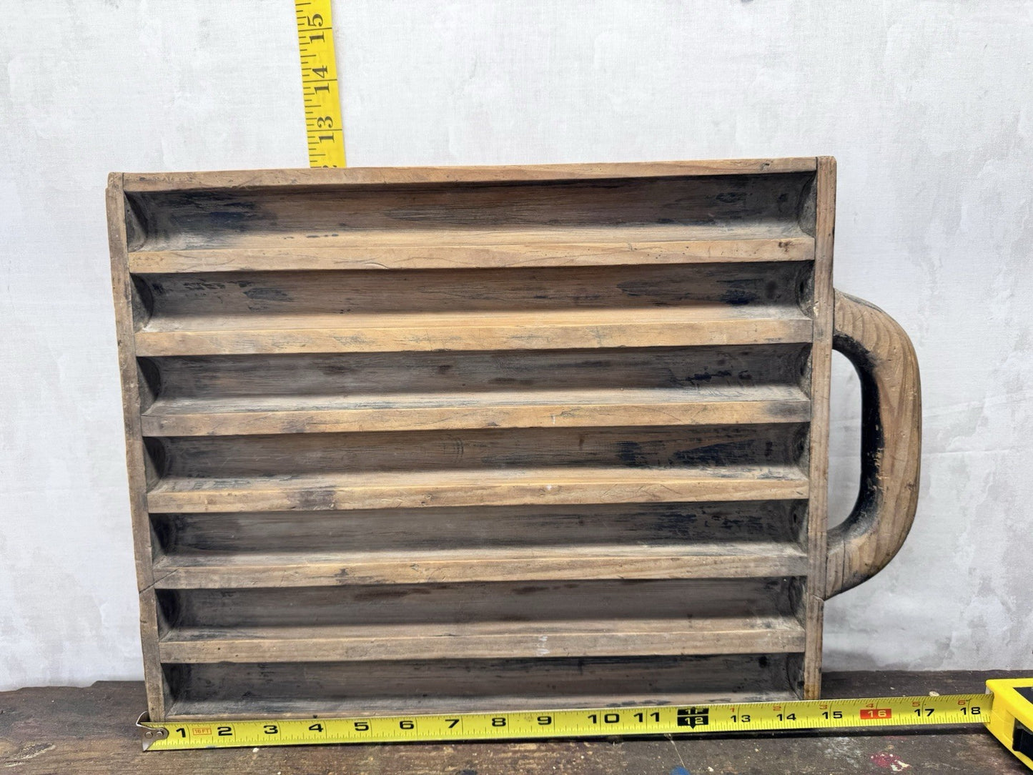 Coin Slot Organizer Primitive Drawer Wooden #1146