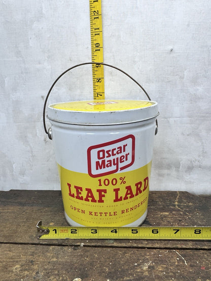 Oscar Mayer Leaf Lard Tin Vintage #1190