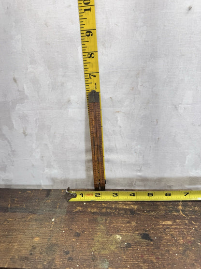 Vintage Wooden Folding Pocket Ruler