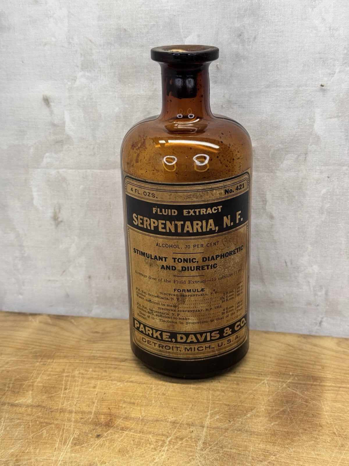 Brown Medical Bottle Pre Prohibition #S1419