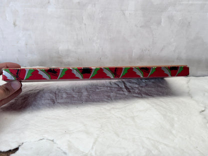 Skiing Sledding Christmas Box Empty Vintage #1939