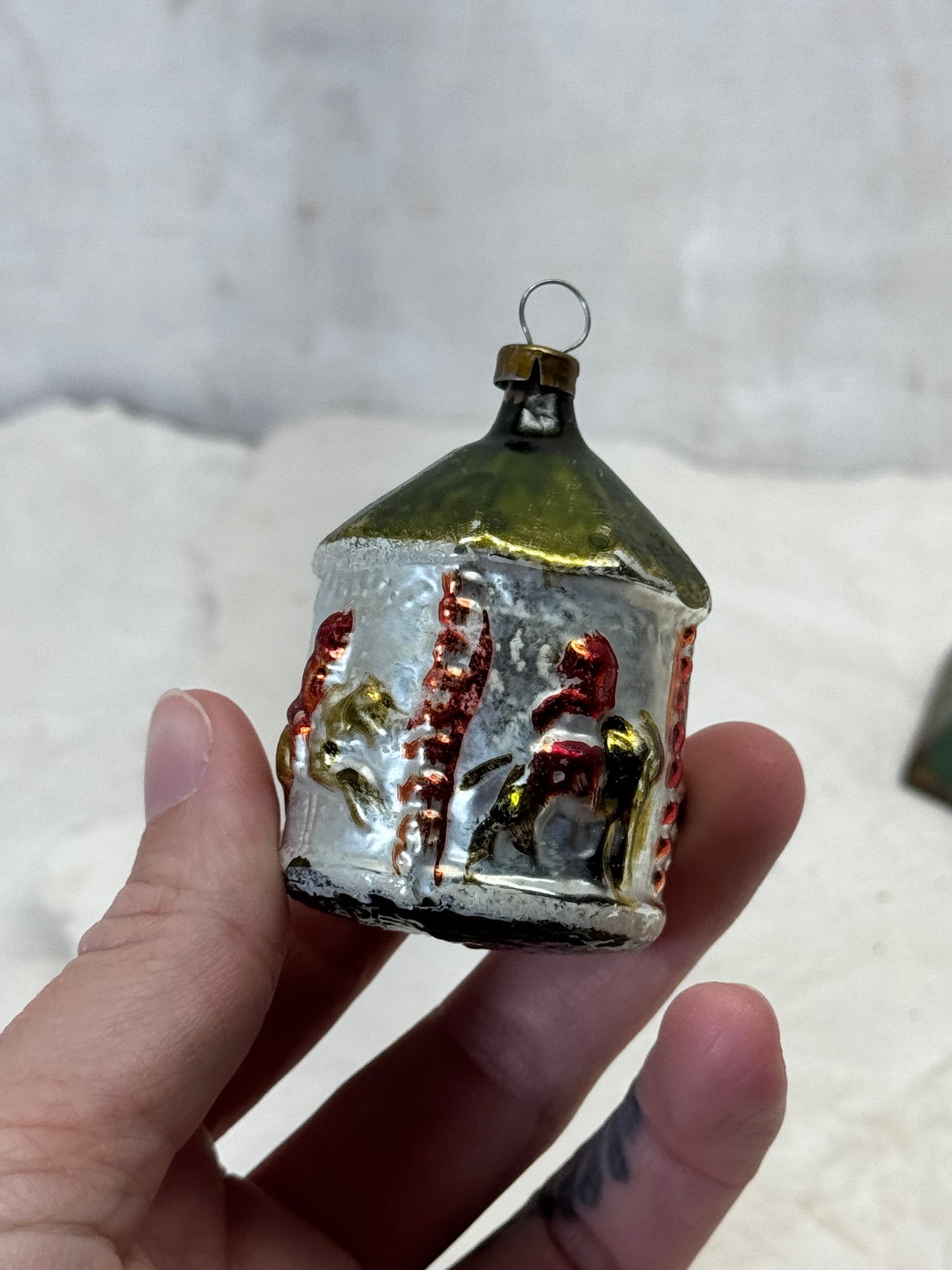 Vintage Carousel Christmas Ornament Hand Painted#1799