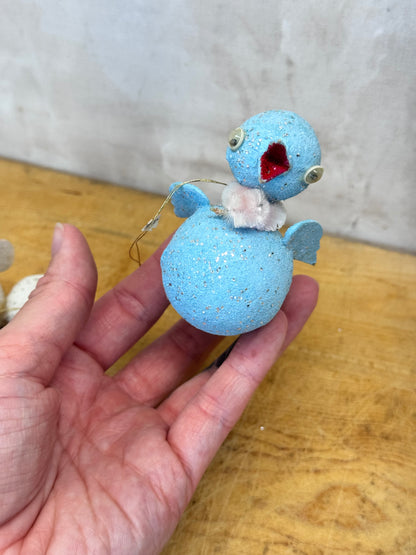 Paper Mache Ornament Birds Vintage #1635
