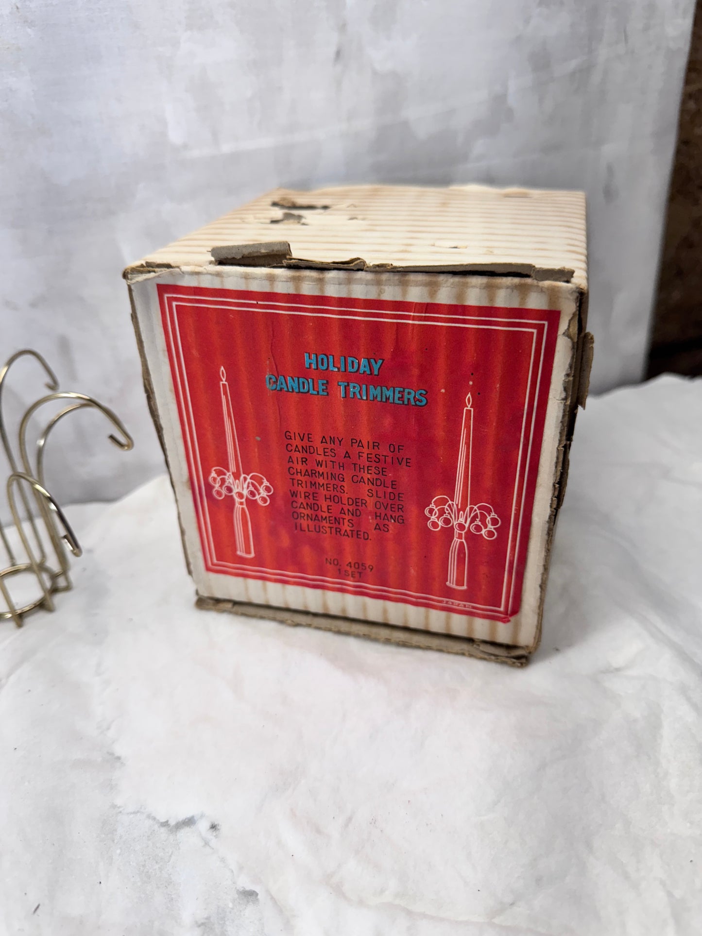 Holiday Christmas Candle Trimmers W Ornaments NOS#2142