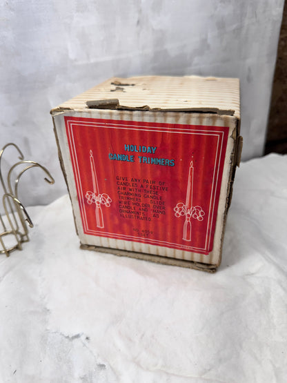 Holiday Christmas Candle Trimmers W Ornaments NOS#2142